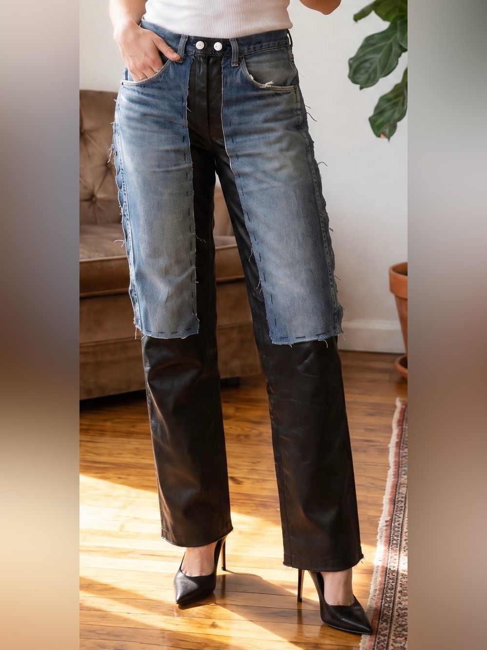 Vintage ESPIRIT and vintage denim re-worked pants